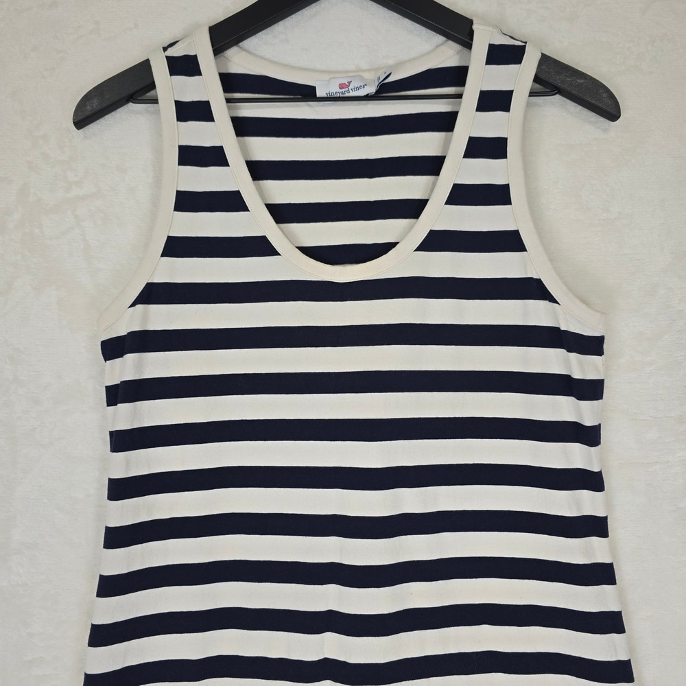 Vineyard Vines Navy White Striped Sleeveless Nautical Maxi Dress Small - Picture 3 of 9